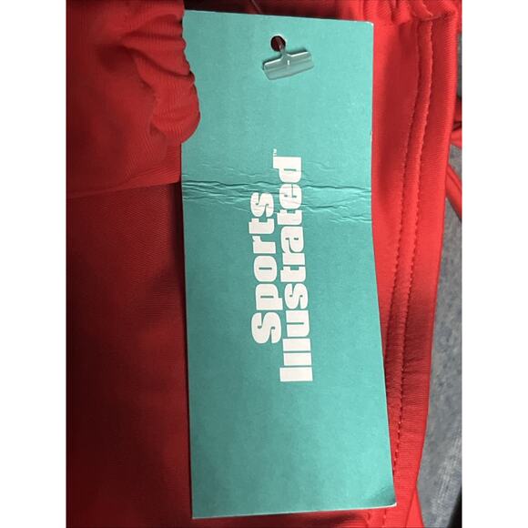 Sports Illustrated Swimsuit String Tie Side Bikini Bottom Flame Red Size L - Picture 7 of 15